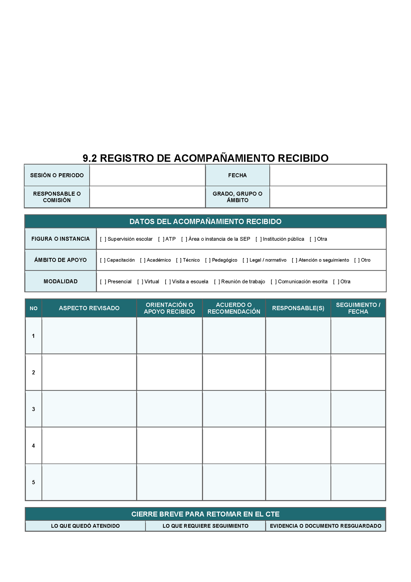 BITÁCORA PARA LA ORGANIZACIÓN Y SEGUIMIENTO DEL CONSEJO TÉCNICO ESCOLAR editable en Word