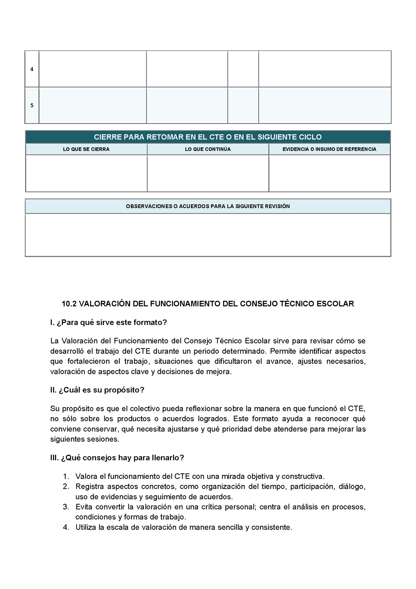 BITÁCORA PARA LA ORGANIZACIÓN Y SEGUIMIENTO DEL CONSEJO TÉCNICO ESCOLAR editable en Word