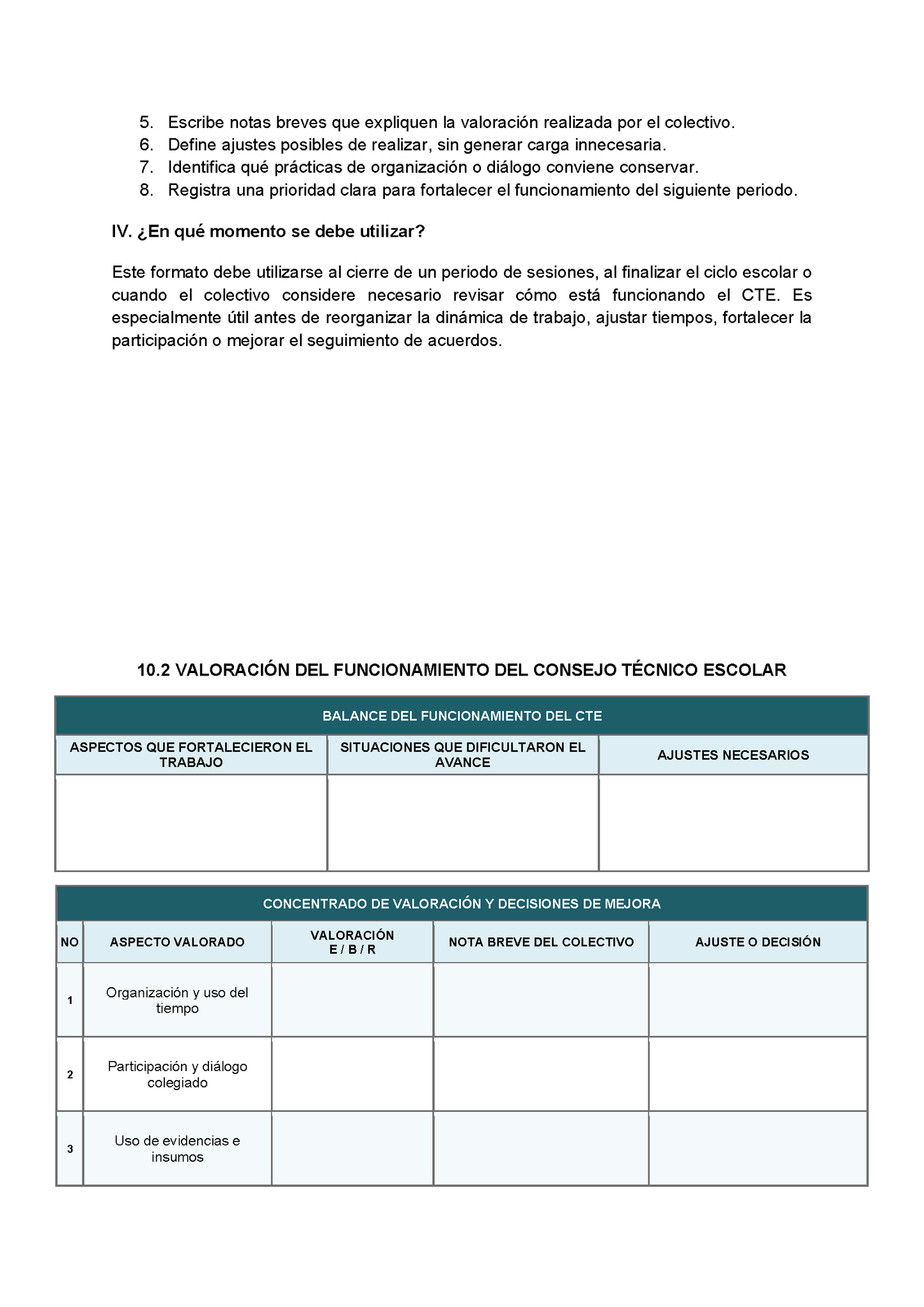 BITÁCORA PARA LA ORGANIZACIÓN Y SEGUIMIENTO DEL CONSEJO TÉCNICO ESCOLAR editable en Word