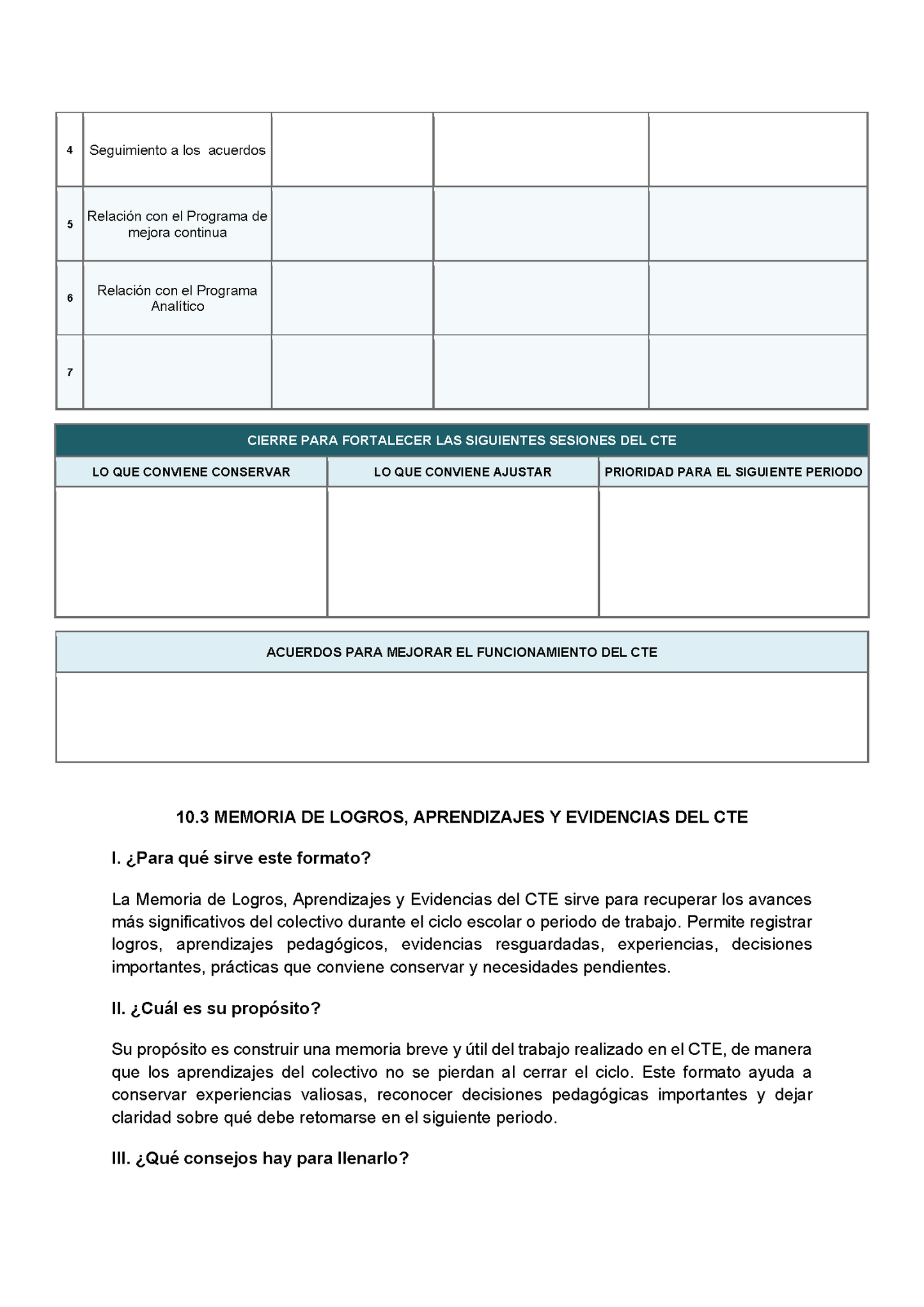 BITÁCORA PARA LA ORGANIZACIÓN Y SEGUIMIENTO DEL CONSEJO TÉCNICO ESCOLAR editable en Word