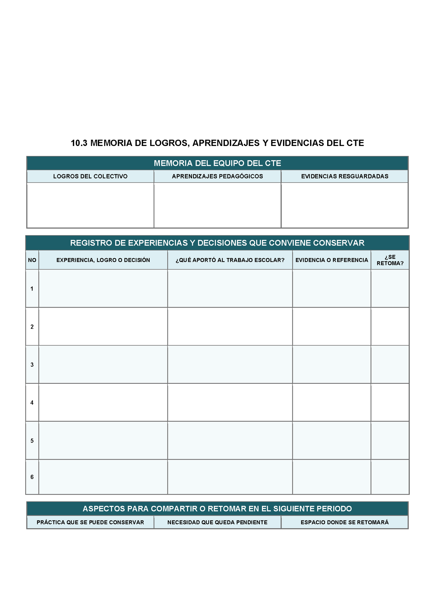 BITÁCORA PARA LA ORGANIZACIÓN Y SEGUIMIENTO DEL CONSEJO TÉCNICO ESCOLAR Editable en Word