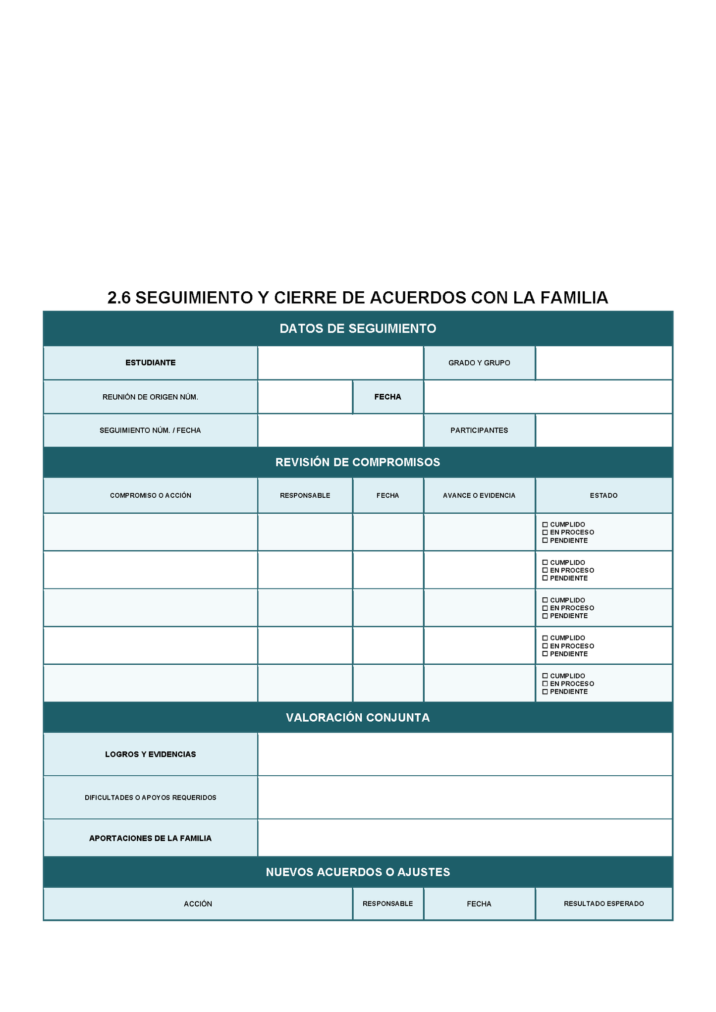 BITÁCORA PARA LA ORGANIZACIÓN Y SEGUIMIENTO PARA LA ATENCIÓN A MADRES Y PADRES DE FAMILIA Editable en Word