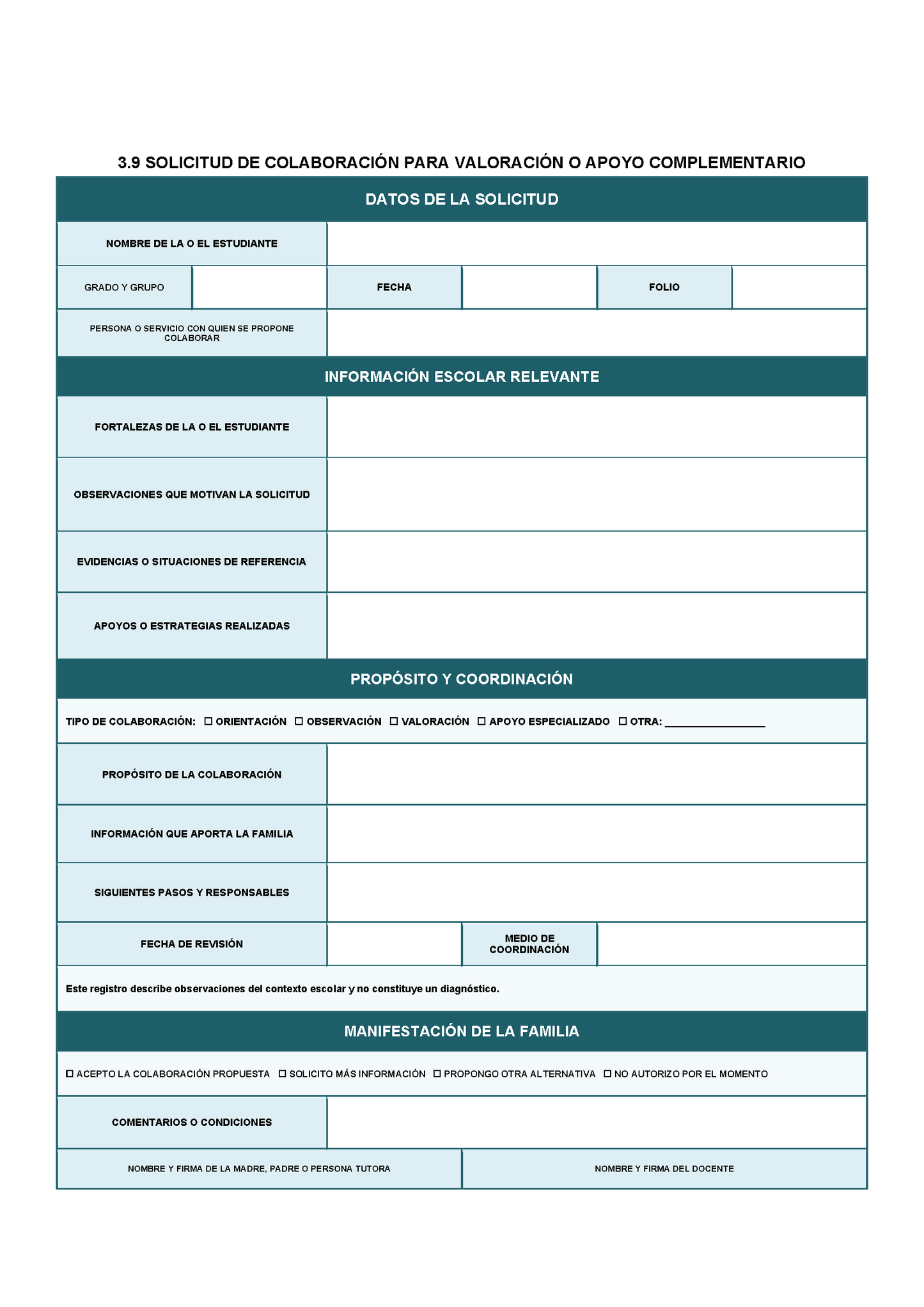 BITÁCORA PARA LA ORGANIZACIÓN Y SEGUIMIENTO PARA LA ATENCIÓN A MADRES Y PADRES DE FAMILIA Editable en Word