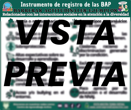 Infografía Instrumento de registro de las BAP BARRERAS ACTITUDINALES EJEMPLOS Relacionadas con las interacciones sociales en la atención a la diversidad