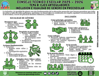 Infografía: TEMA 8: EJES ARTICULADORES - INCLUSIÓN E IGUALDAD DE GÉNERO EN PREESCOLAR en PDF