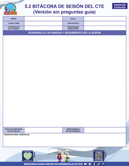 BITÁCORA PARA LA ORGANIZACIÓN Y SEGUIMIENTO DEL CONSEJO TÉCNICO ESCOLAR en PDF
