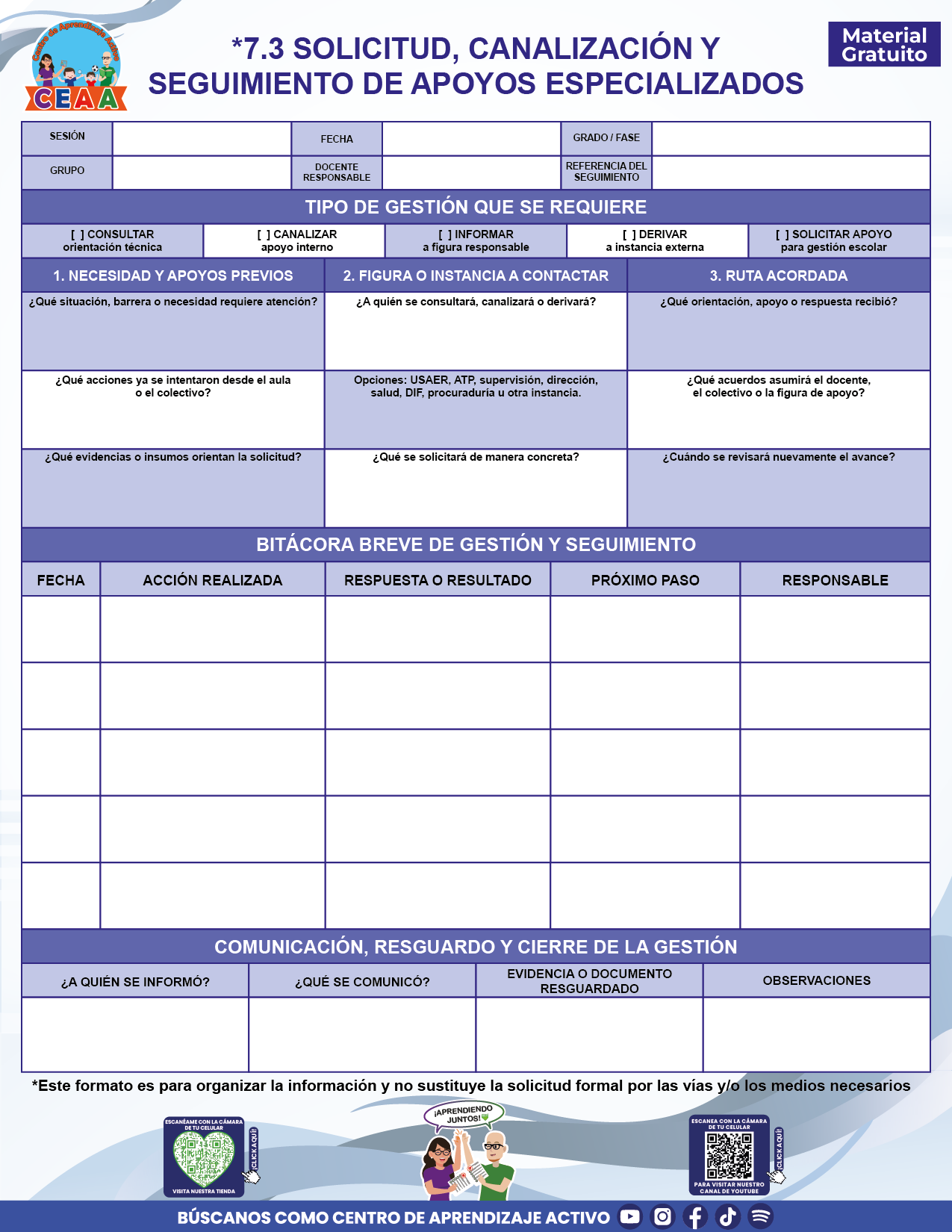 BITÁCORA PARA LA ORGANIZACIÓN Y SEGUIMIENTO DEL CONSEJO TÉCNICO ESCOLAR en PDF