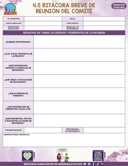 BITÁCORA PARA LA ORGANIZACIÓN Y SEGUIMIENTO DEL CONSEJO TÉCNICO ESCOLAR V3 en PDF