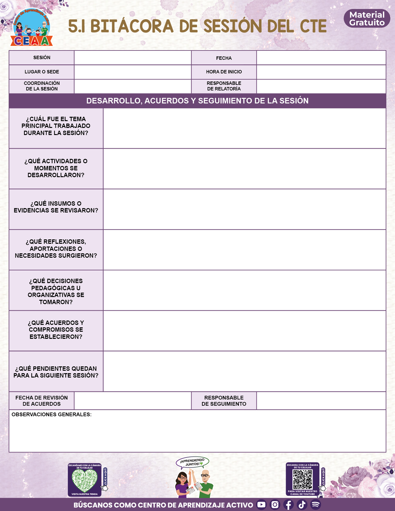 BITÁCORA PARA LA ORGANIZACIÓN Y SEGUIMIENTO DEL CONSEJO TÉCNICO ESCOLAR V3 en PDF