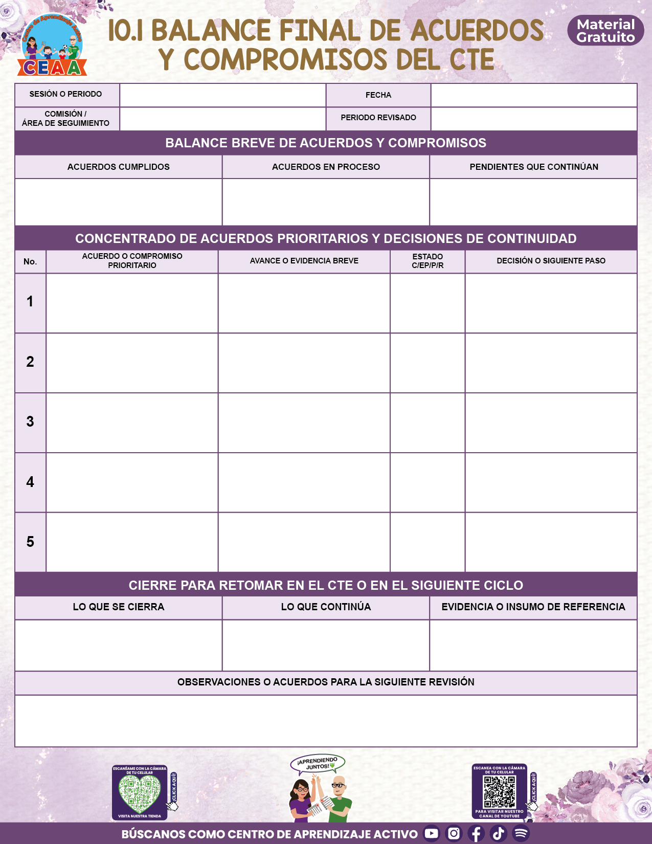 BITÁCORA PARA LA ORGANIZACIÓN Y SEGUIMIENTO DEL CONSEJO TÉCNICO ESCOLAR V3 en PDF