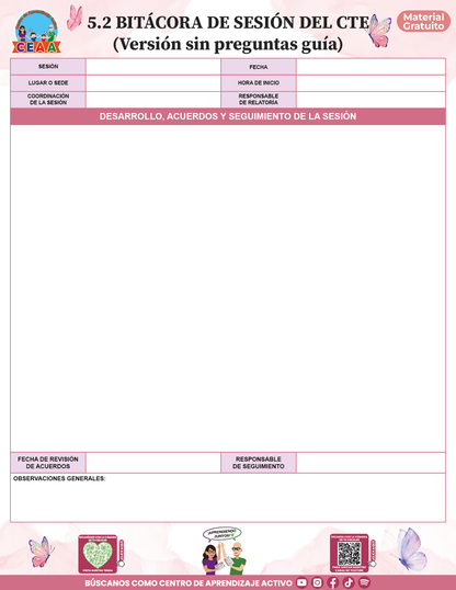 BITÁCORA PARA LA ORGANIZACIÓN Y SEGUIMIENTO DEL CONSEJO TÉCNICO ESCOLAR V2 en PDF