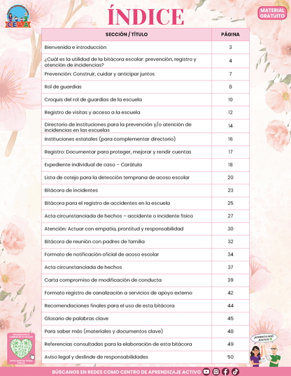BITÁCORA PARA LA PREVENCIÓN, REGISTRO Y ATENCIÓN DE INCIDENCIAS Y ACOSO ESCOLAR en PDF Versión 3