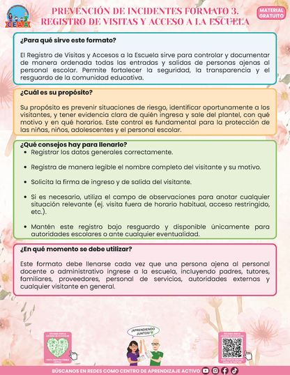 BITÁCORA PARA LA PREVENCIÓN, REGISTRO Y ATENCIÓN DE INCIDENCIAS Y ACOSO ESCOLAR en PDF Versión 3