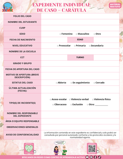 BITÁCORA PARA LA PREVENCIÓN, REGISTRO Y ATENCIÓN DE INCIDENCIAS Y ACOSO ESCOLAR en PDF Versión 3
