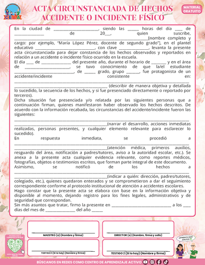 BITÁCORA PARA LA PREVENCIÓN, REGISTRO Y ATENCIÓN DE INCIDENCIAS Y ACOSO ESCOLAR en PDF Versión 3