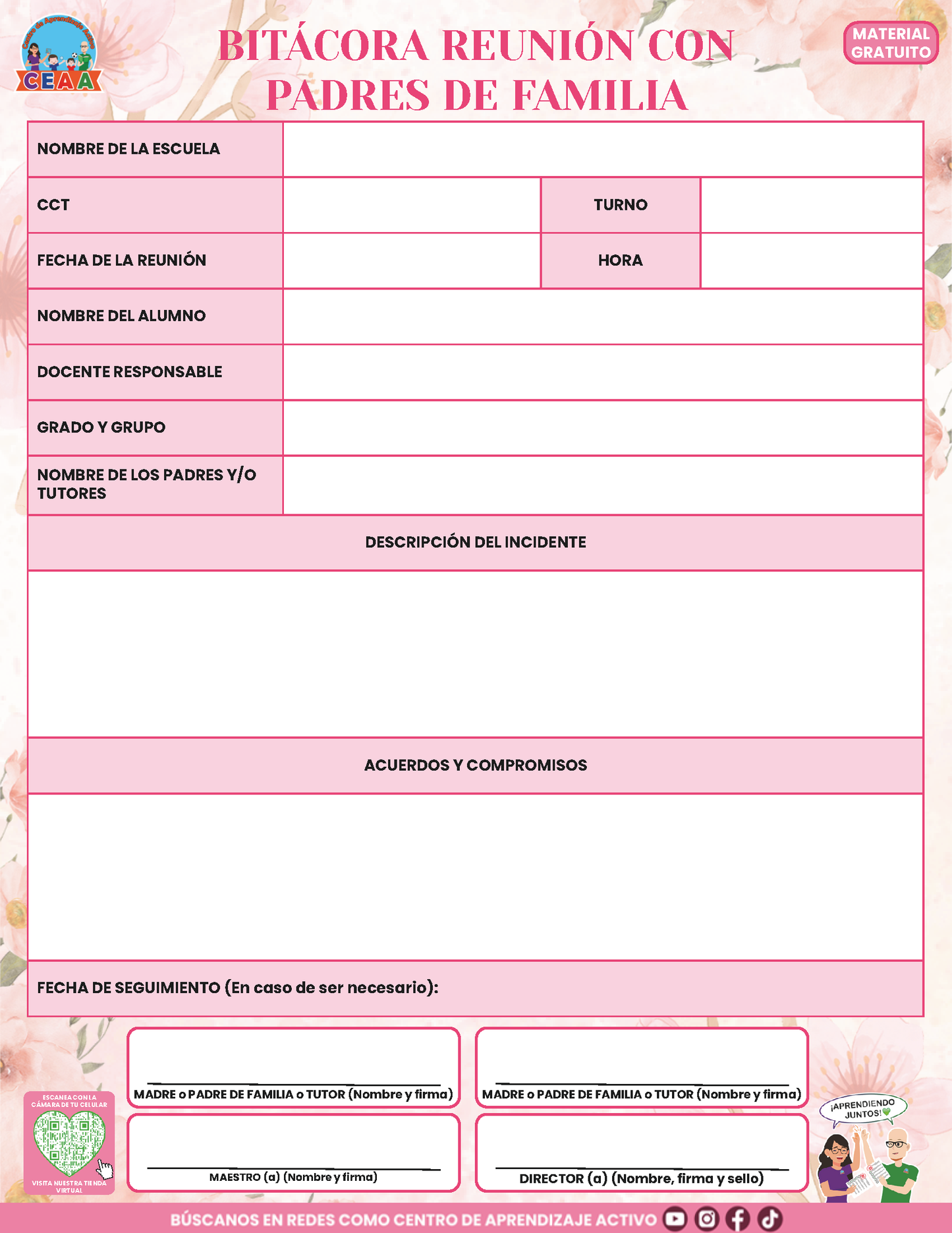 BITÁCORA PARA LA PREVENCIÓN, REGISTRO Y ATENCIÓN DE INCIDENCIAS Y ACOSO ESCOLAR en PDF Versión 3