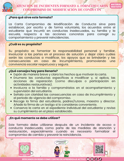 BITÁCORA PARA LA PREVENCIÓN, REGISTRO Y ATENCIÓN DE INCIDENCIAS Y ACOSO ESCOLAR en PDF Versión 3