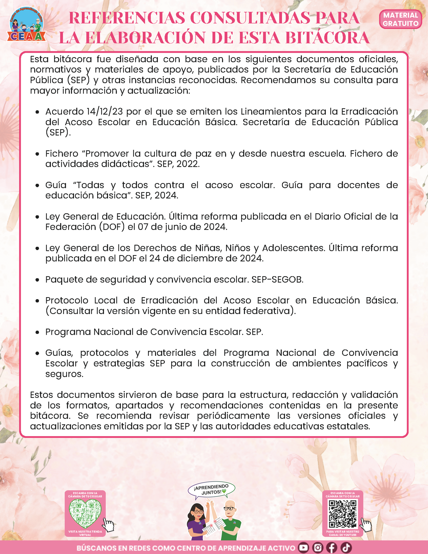 BITÁCORA PARA LA PREVENCIÓN, REGISTRO Y ATENCIÓN DE INCIDENCIAS Y ACOSO ESCOLAR en PDF Versión 3