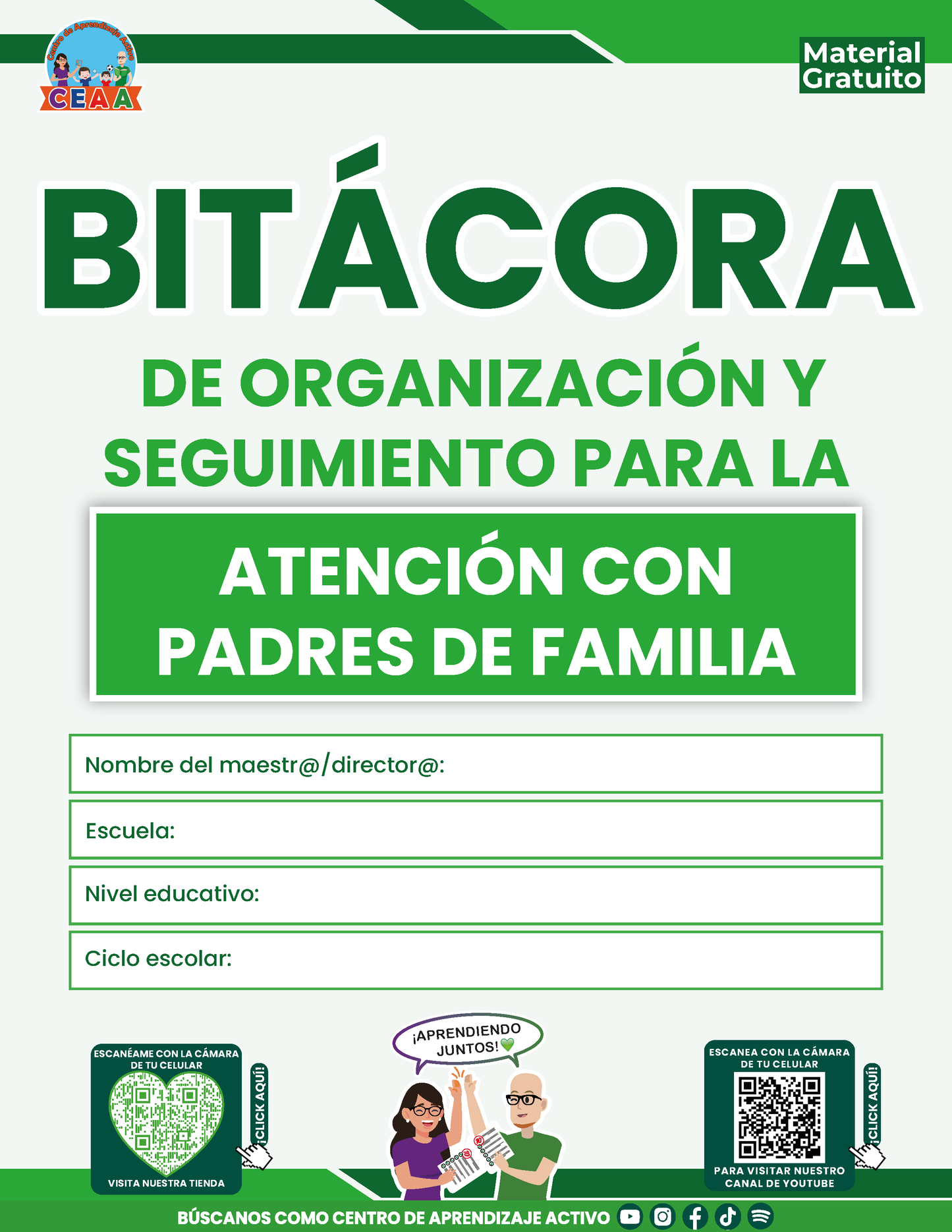 BITÁCORA PARA LA ORGANIZACIÓN Y SEGUIMIENTO PARA LA ATENCIÓN A MADRES Y PADRES DE FAMILIA V3 en PDF