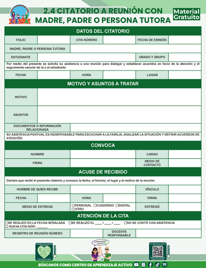 BITÁCORA PARA LA ORGANIZACIÓN Y SEGUIMIENTO PARA LA ATENCIÓN A MADRES Y PADRES DE FAMILIA V3 en PDF