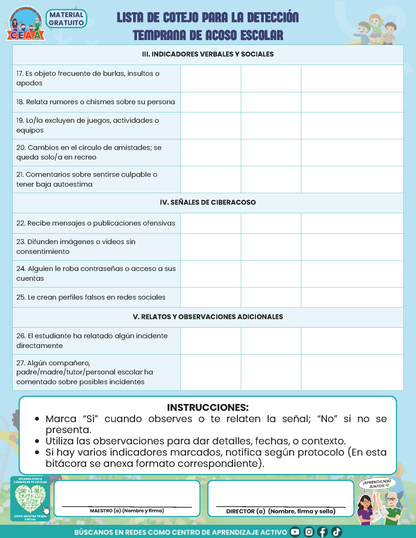 Bitácora Para la Prevención. Registro y Atención de Incidentes y Acoso Escolar Versión 1