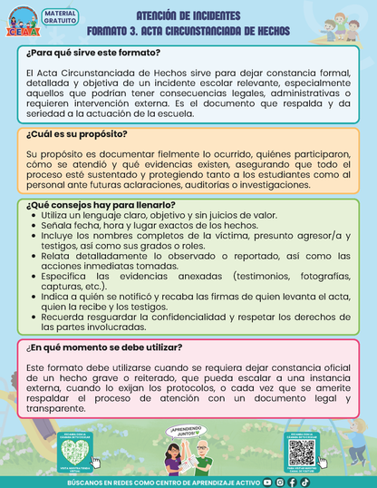 BITÁCORA PARA LA PREVENCIÓN, REGISTRO Y ATENCIÓN DE INCIDENCIAS Y ACOSO ESCOLAR - V1