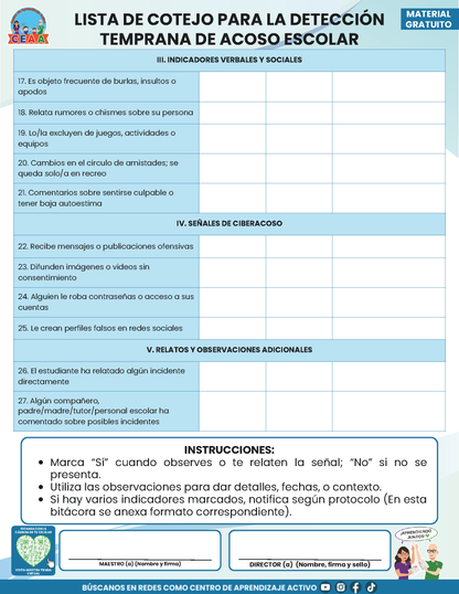 Bitácora Para la Prevención. Registro y Atención de Incidentes y Acoso Escolar Versión 2
