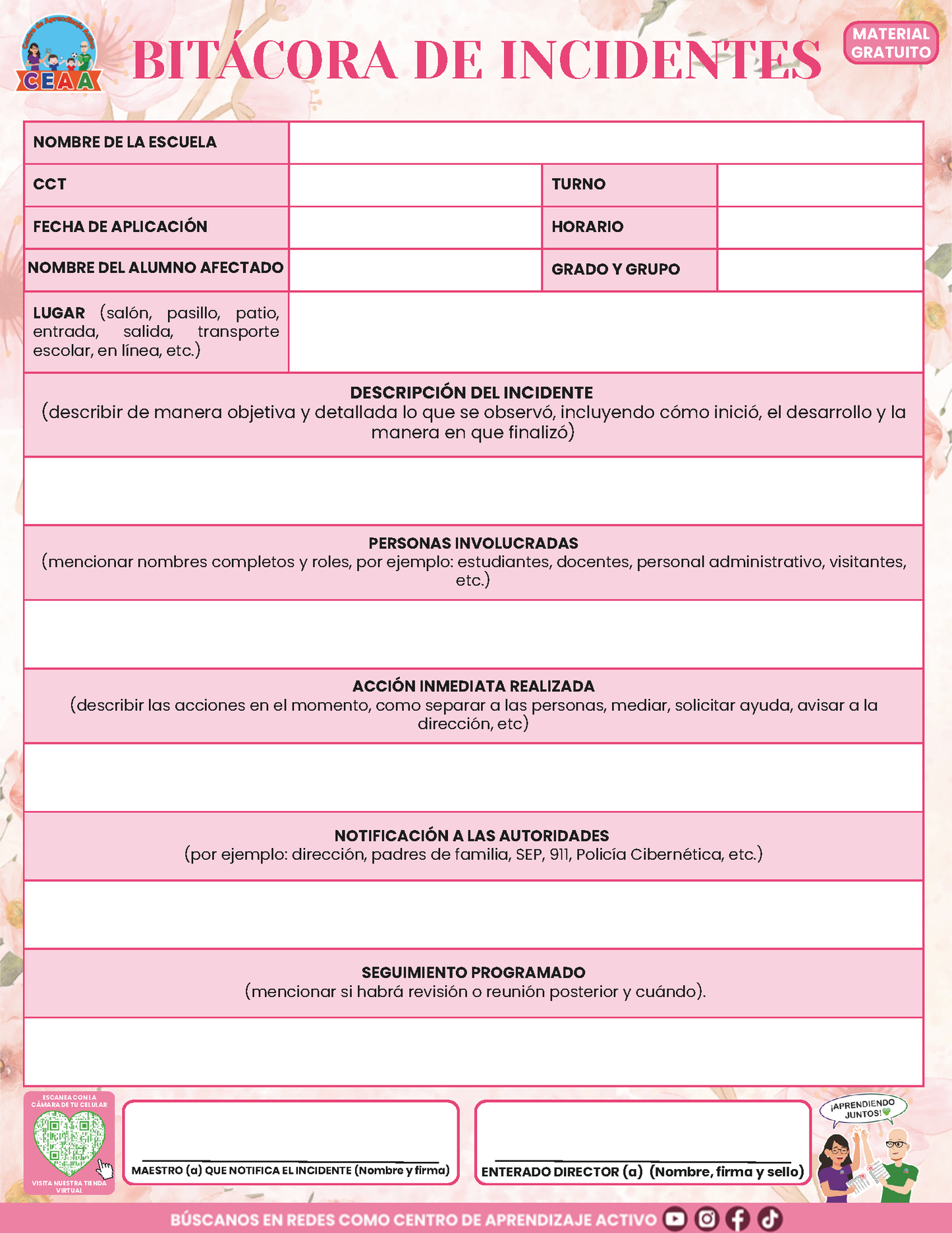 Bitácora Para la Prevención. Registro y Atención de Incidentes y Acoso Escolar Versión 3