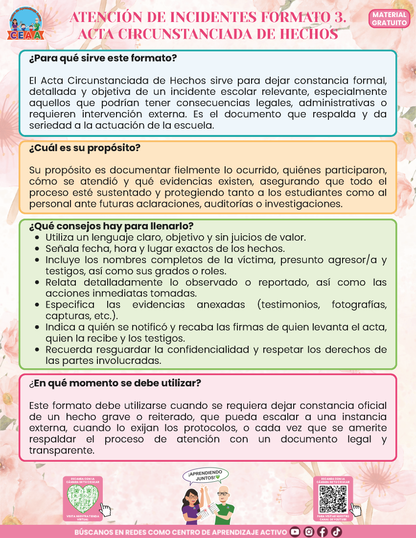 BITÁCORA PARA LA PREVENCIÓN, REGISTRO Y ATENCIÓN DE INCIDENCIAS Y ACOSO ESCOLAR - V3
