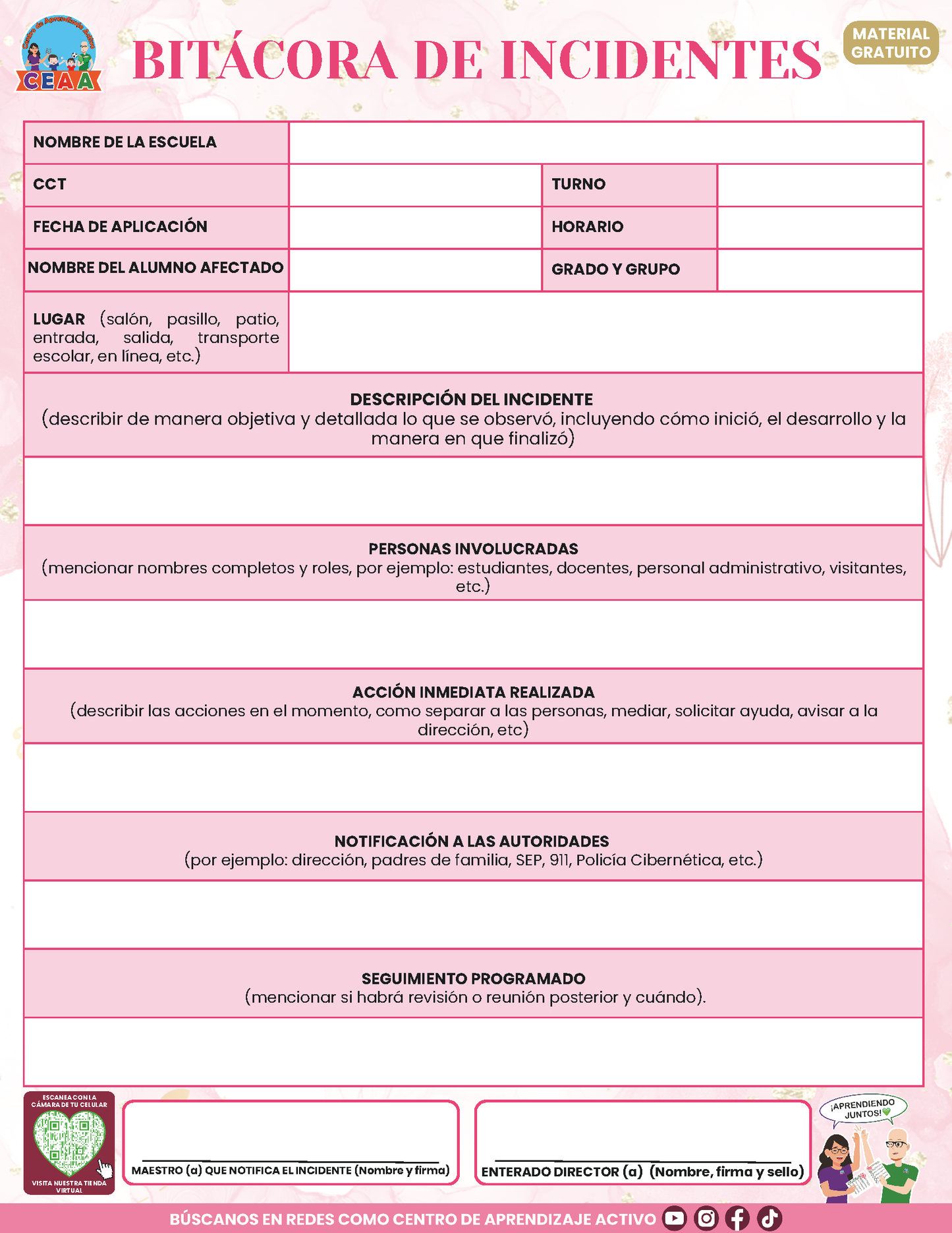 Bitácora Para la Prevención. Registro y Atención de Incidentes y Acoso Escolar Versión 4