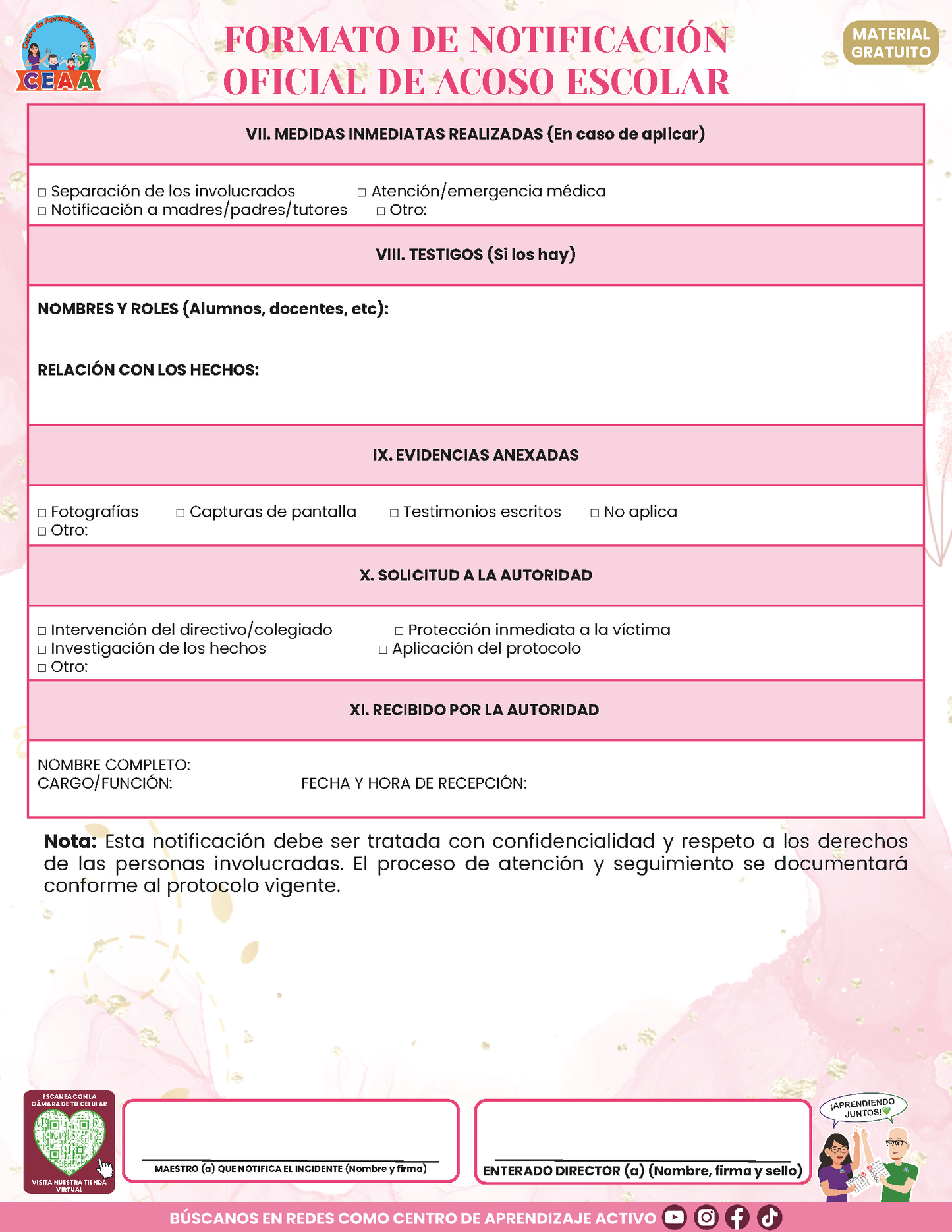 Bitácora Para la Prevención. Registro y Atención de Incidentes y Acoso Escolar Versión 4