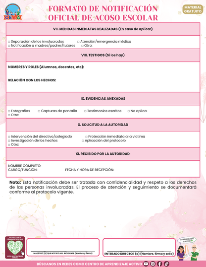 Bitácora Para la Prevención. Registro y Atención de Incidentes y Acoso Escolar Versión 4