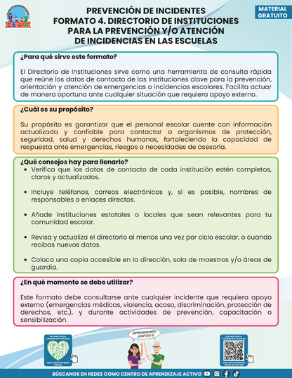 BITÁCORA PARA LA PREVENCIÓN, REGISTRO Y ATENCIÓN DE INCIDENCIAS Y ACOSO ESCOLAR en PDF Versión 2