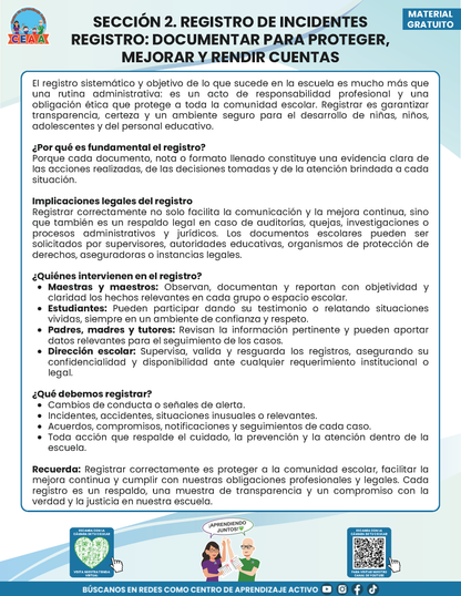 BITÁCORA PARA LA PREVENCIÓN, REGISTRO Y ATENCIÓN DE INCIDENCIAS Y ACOSO ESCOLAR en PDF Versión 2