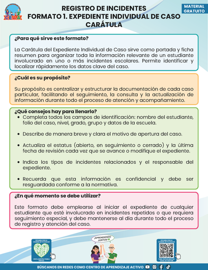 BITÁCORA PARA LA PREVENCIÓN, REGISTRO Y ATENCIÓN DE INCIDENCIAS Y ACOSO ESCOLAR en PDF Versión 2