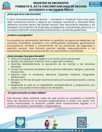 BITÁCORA PARA LA PREVENCIÓN, REGISTRO Y ATENCIÓN DE INCIDENCIAS Y ACOSO ESCOLAR en PDF Versión 2