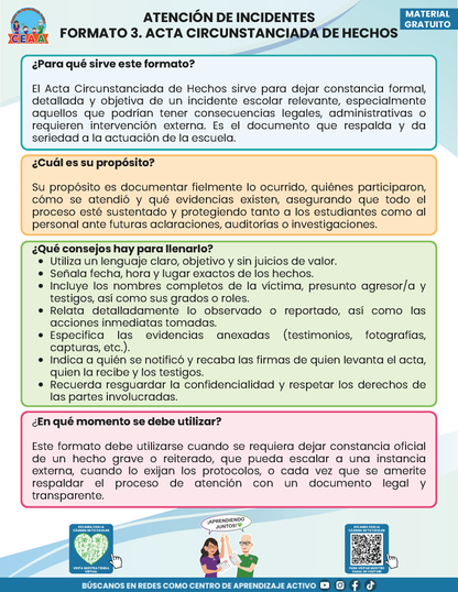 BITÁCORA PARA LA PREVENCIÓN, REGISTRO Y ATENCIÓN DE INCIDENCIAS Y ACOSO ESCOLAR en PDF Versión 2