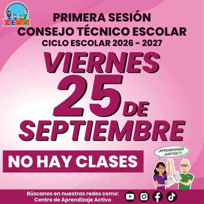 Aviso No Hay Clases Por CTE 1° Sesión Septiembre 2926