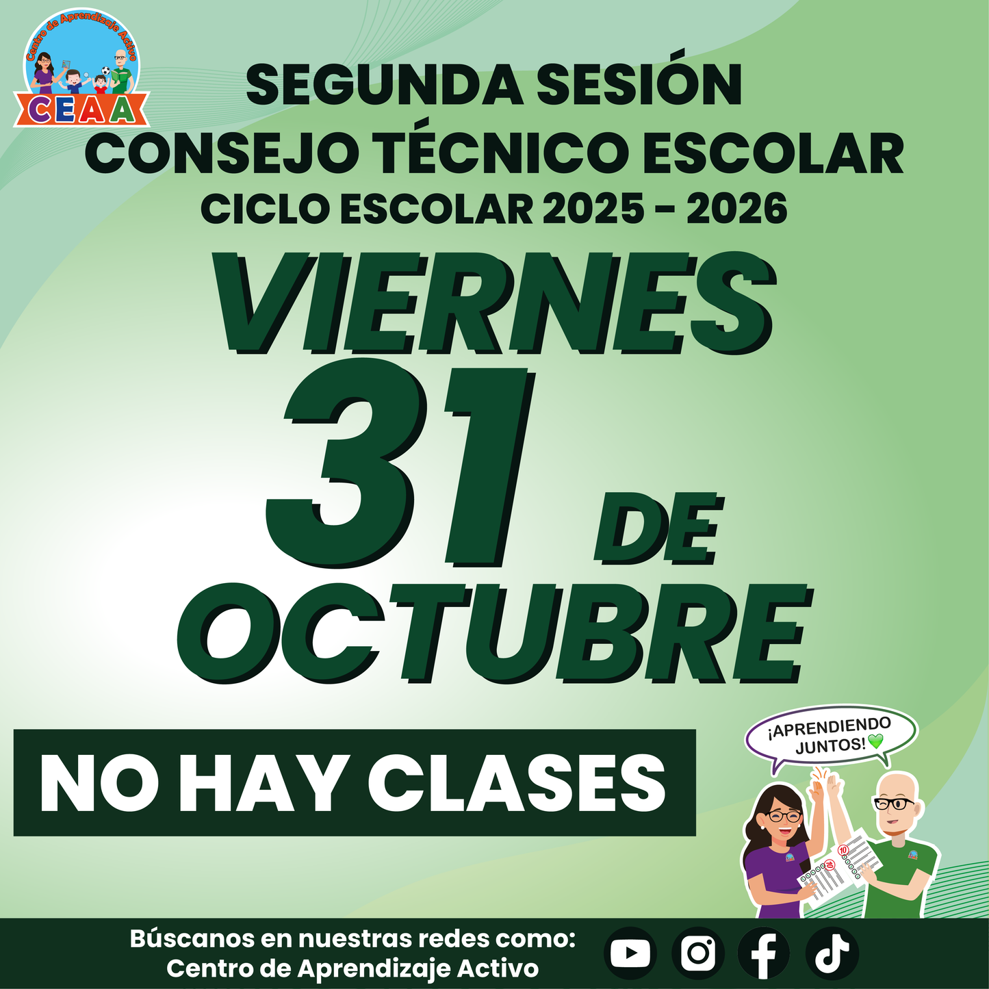 Aviso No Hay Clases por CTE Noviembre