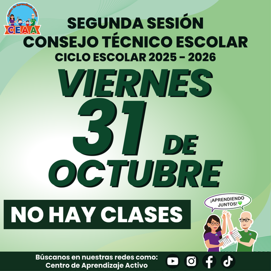 Aviso No Hay Clases por CTE Noviembre