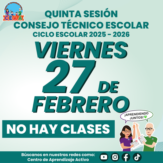 Aviso No Hay Clases por CTE Febrero 2026