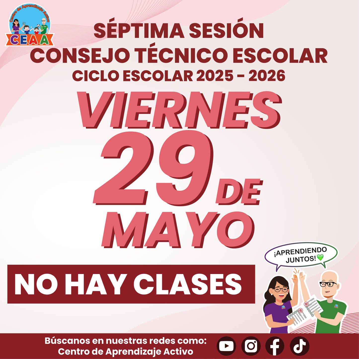 Aviso No Hay Clases por CTE Junio 2026
