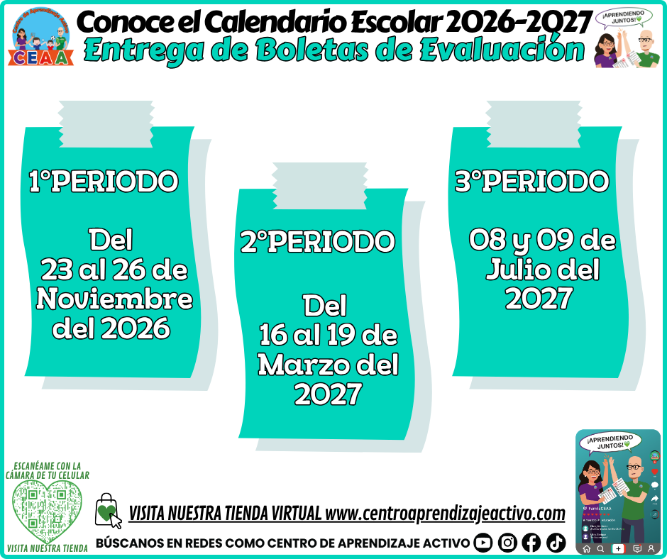 Conoce El Calendario Escolar Ciclo 2026 - 2027
