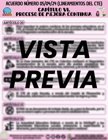 Infografía ACUERDO NÚMERO 05/04/24 (LINEAMIENTOS DEL CTE) CAPÍTULO VI. PROCESO DE MEJORA CONTINUA