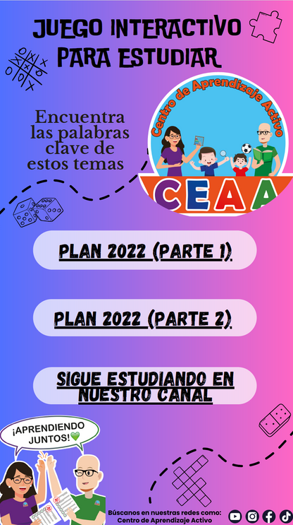 Juegos Interactivos Sopa de letras Palabras Clave Plan Estudios 2022 parte 1