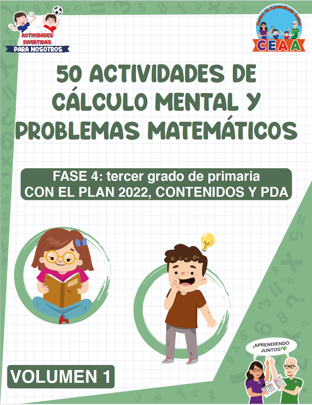 Cuadernillo MATEMÁTICAS 50 Actividades de Cálculo Mental y Problemas Matemáticos TERCER Grado Primaria