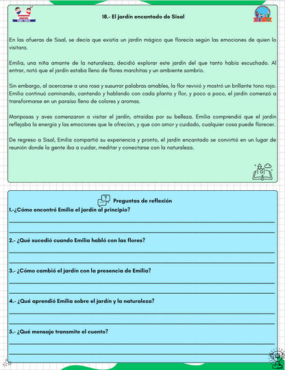 Cuadernillo COMPRENSIÓN LECTORA 35 Cuentos y Ejercicios TERCERO y CUARTO Primaria