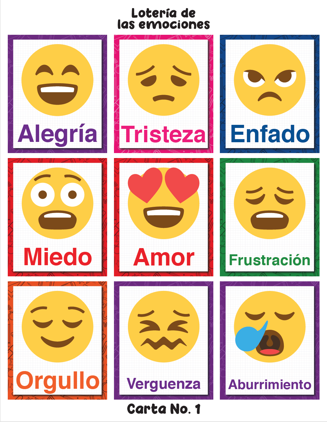 emociones para niños para imprimir