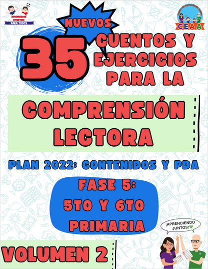 Cuadernillo COMPRENSIÓN LECTORA 35 Cuentos y Ejercicios QUINTO y SEXTO Primaria Volumen 2