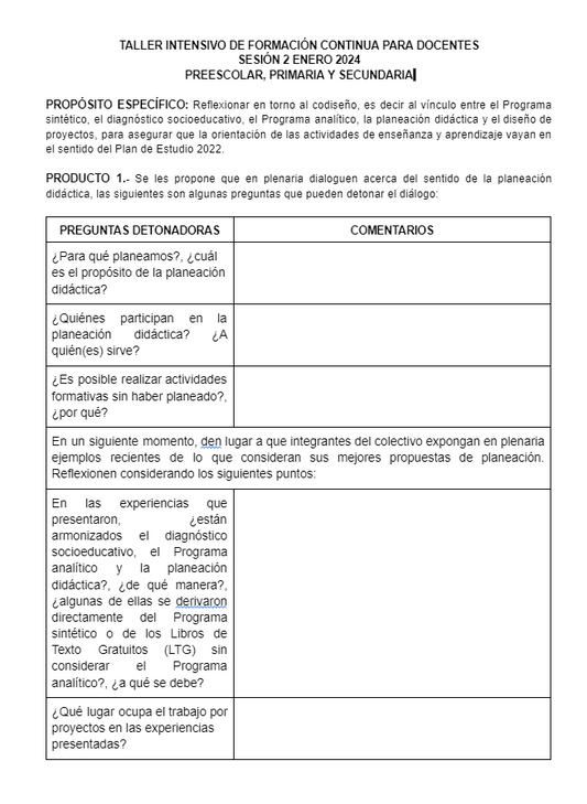 SESIÓN 2 Formatos 2 Productos EDITABLES TALLER INTENSIVO ENERO 2024